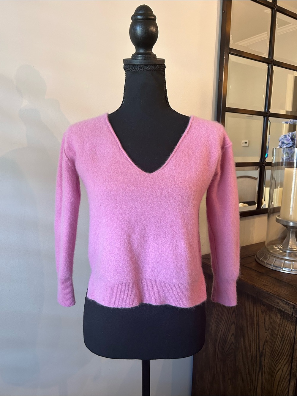 Free People pink cashmere cropped sweater